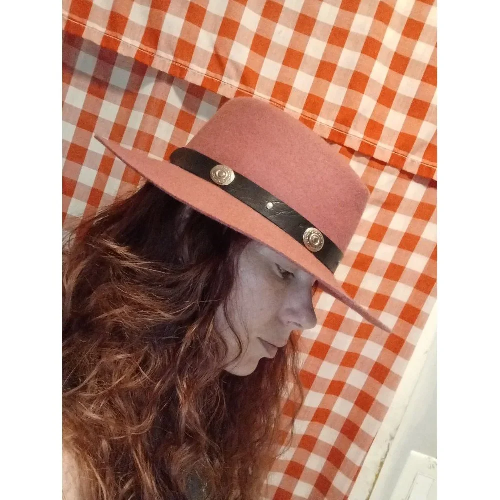 Stylish Women's Purple Felt Wide-Brim Hat